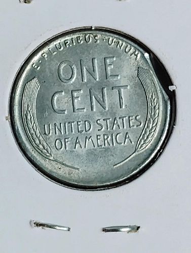 1943 LINCOLN WHEAT CENT MS-63 CLIP & DOUBLED PROFILE ON OBVERSE ERROR COIN