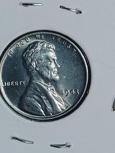 1943 LINCOLN WHEAT CENT MS-65 STRUCK THROUGH REVERSE ERROR COIN