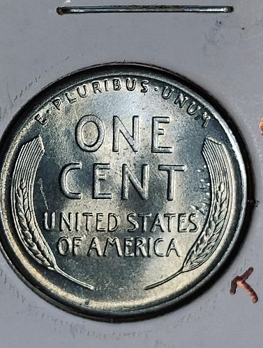 1943 LINCOLN WHEAT CENT MS-65 STRUCK THROUGH REVERSE ERROR COIN
