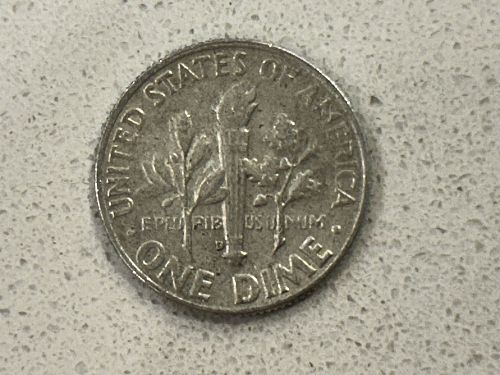1964 D Roosevelt Dime, 90% silver, exactly as shown