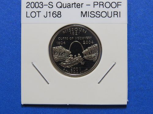 2003-S MISSOURI STATE QUARTER (UNCIRCULATED FROM PROOF SET) - LOT J168