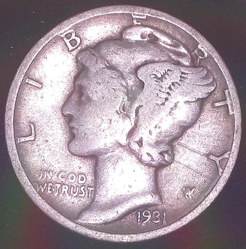 1931D Mercury Dime