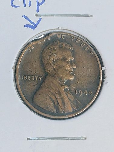 1944 LINCOLN WHEAT CENT F-15 CLIP ERROR COIN