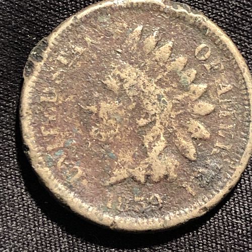 1859-P Indian Head Cent Small Cent: Laurel Wreath Reverse Without Shield