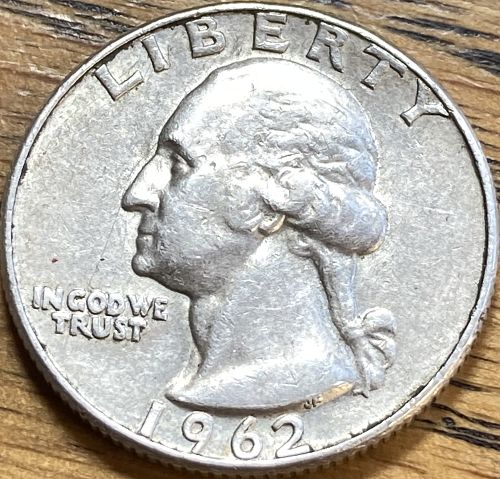 1962D Washington quarter in EXTREMELY FINE condition