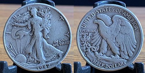 1942 D Silver Walking Liberty Half Dollar