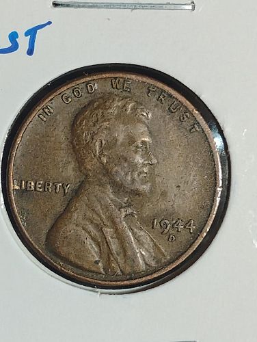 1944 D/S NORTHEAST RPM VF-35 LINCOLN WHEAT CENT WITH SLIGHT LAMINATION ON DATE