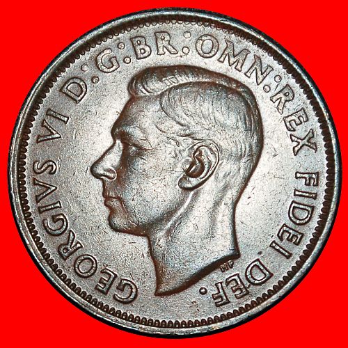 Ⰶ KANGAROO RIGHT: AUSTRALIA ★ 1/2 PENNY 1949 NO INDIA! GEORGE VI (1937-1952)!