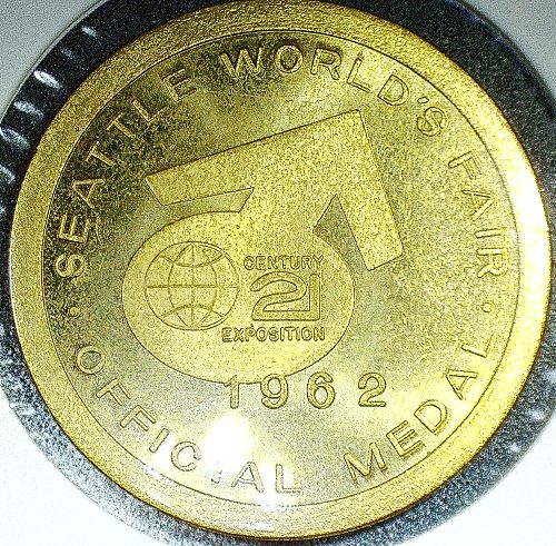 1962 $1,000,000 Silver Dollar Display Seattle, WA Worlds Fair Token - Washington