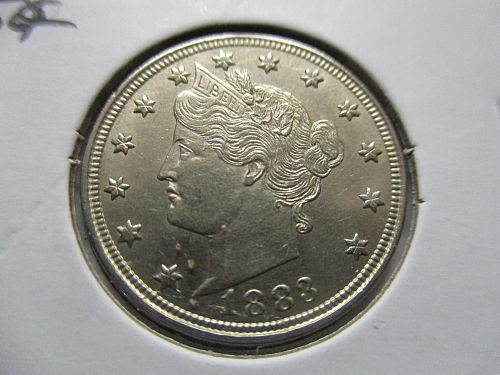 1883 No Cents  AU55 Liberty Nickel.  Item: 5 L83N-26.