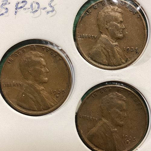 1935 P-D-S Lincoln Cents