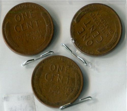 3 - 1944 - S  LINCOLN  CENTS  --  FINE