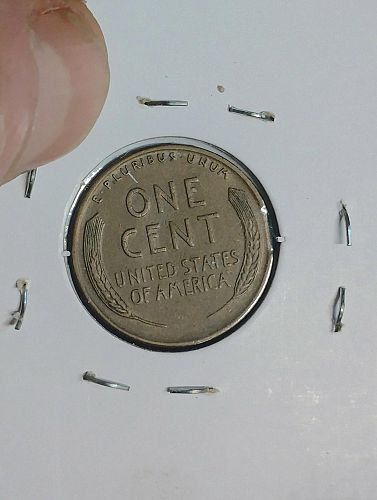 1945 LINCOLN WHEAT CENT AU-52 BROWN CLIP ERROR COIN