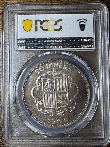 1964-FM Andorra Silver Proof 50 Diners Napoleon Bonaparte