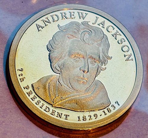 Gorgeous 2008-S proof Andrew Jackson Presidential dollar