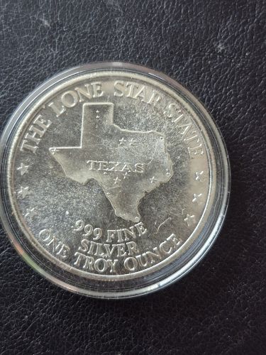 1986 1OZ .999 SILVER TEXAS SESQUICENTENNIAL BU ROUND