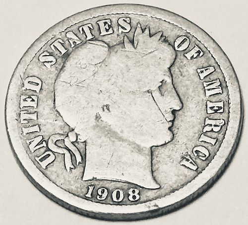1908 S Barber Dimes