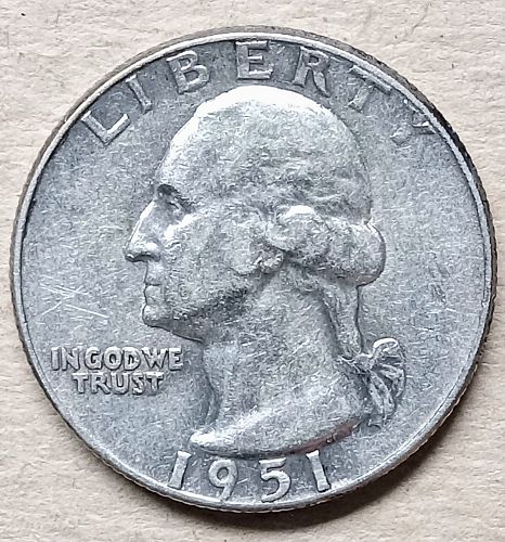 1951 Washington Quarter • .900 Silver • VF  *wq511