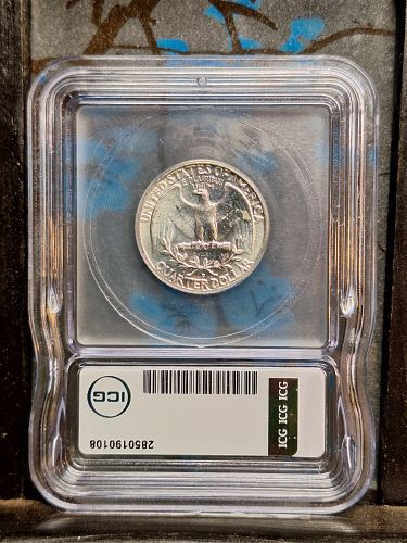 1957 D Silver Washington quarter MS 64 by ICG