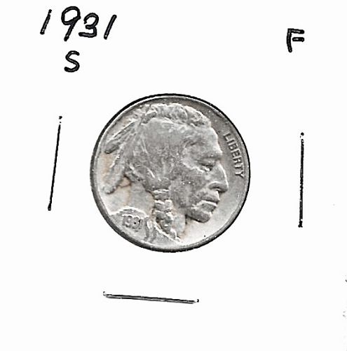 1931 "S" Buffalo Nickel***F***