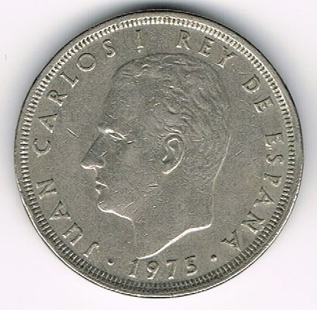 25 Pesetas - Juan Carlos I, Spain, 1975 (1980)