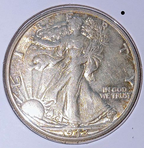 1942 S Walking Liberty Half Dollar • .900 Silver • Light Toning • AU  *wl421