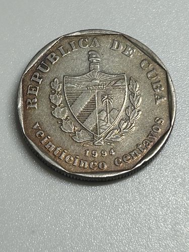 1994 Cuba 25 Centavos,  XF-45,   Coin-004