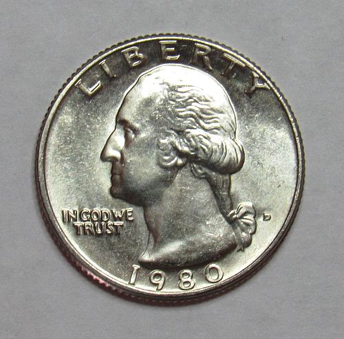 1980 D Washington Quarter in BU condition
