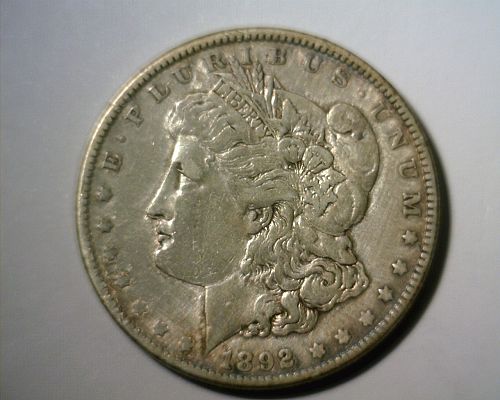 1892    SILVER  MORGAN  DOLLAR  CIRCULATED   NICE LOOKING COIN!!!