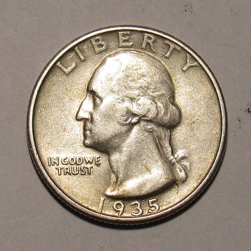1935 P Washington Quarter in circulated condition