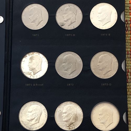 Near Complete 1971-1978 Eisenhower Dollar Collection (27 Coins) in nice Whitman Album