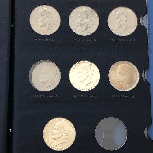 Near Complete 1971-1978 Eisenhower Dollar Collection (27 Coins) in nice Whitman Album