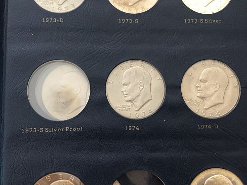 Near Complete 1971-1978 Eisenhower Dollar Collection (27 Coins) in nice Whitman Album