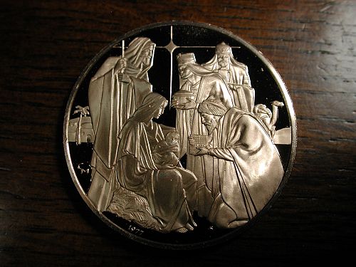 1977 Christmas Guardian Angel Bronze Token NICE!