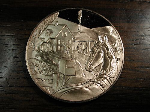 1972 Christmas Sleigh Ride Bronze Token NICE !