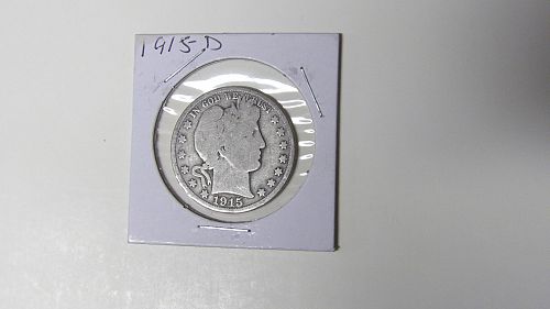1915-D Barber Silver Half Dollar G+ Full Rims Denver Mint
