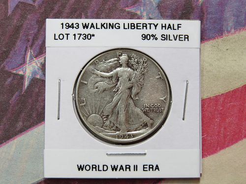 1943  WALKING LIBERTY HALF DOLLAR ~ WORLD WAR II ERA ~ LOT 1730*