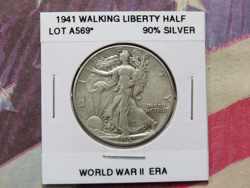 1941  WALKING LIBERTY HALF DOLLAR ~ WORLD WAR II ERA ~ LOT A569*