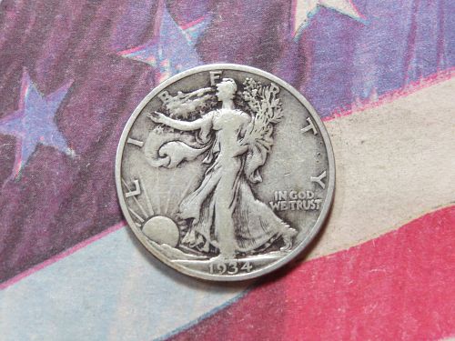 1934-S  WALKING LIBERTY HALF DOLLAR ~ 90% SILVER ~ LOT D568*