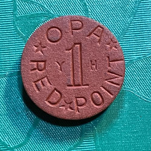 WWII OPA Red Point Ration Vintage Token