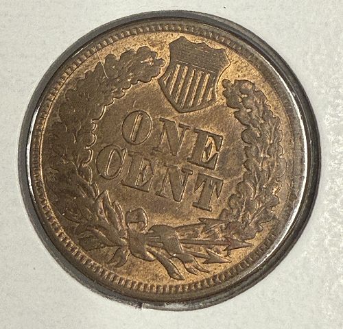 1865 Indian Head Cent, AU+ (10285)