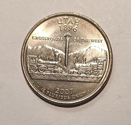 2007-P Utah State Quarter Crossroads of the West GEM BU Uncirculated Condition
