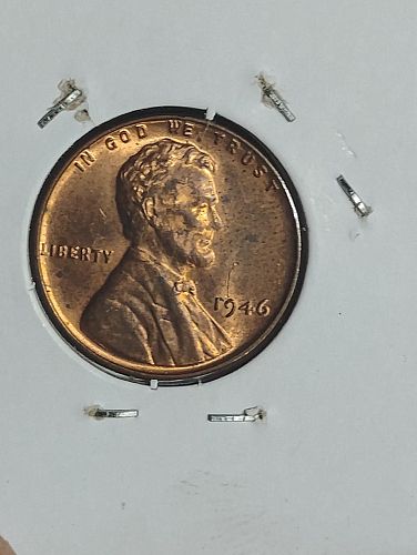 1946 LINCOLN WHEAT CENT MS-63, RB REVERSE STRUCK THROUGH ERROR COIN