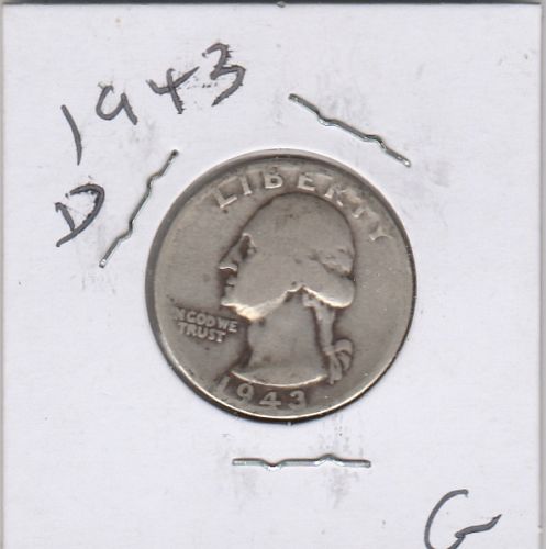 1943   D   SILVER   WASHINGTON QUARTER