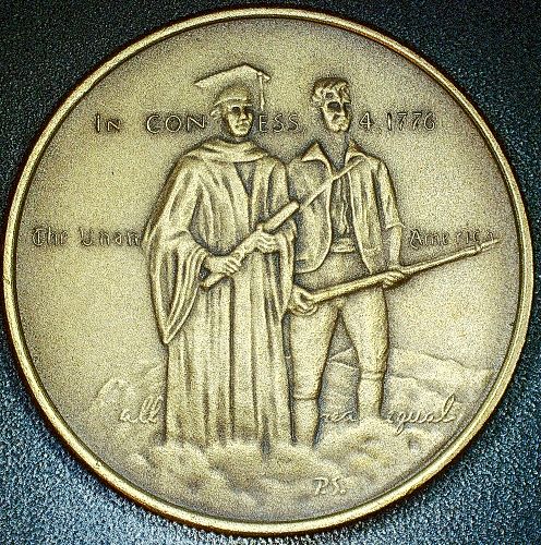 American Revolution - MASSACHUSETTS - Bronze 1776-1976 Centennial Medal / Coin