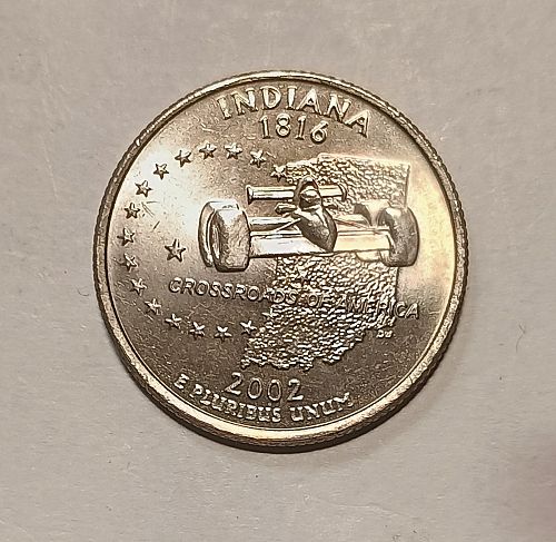 2002-P Indiana State Quarter Crossroads of America GEM BU+