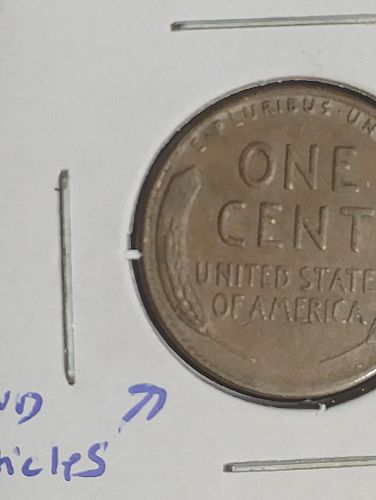 1947-D LINCOLN WHEAT CENT XF-45 WEIRD DENTICLES ON REVERSE LEFT HAND SIDE ERROR COIN
