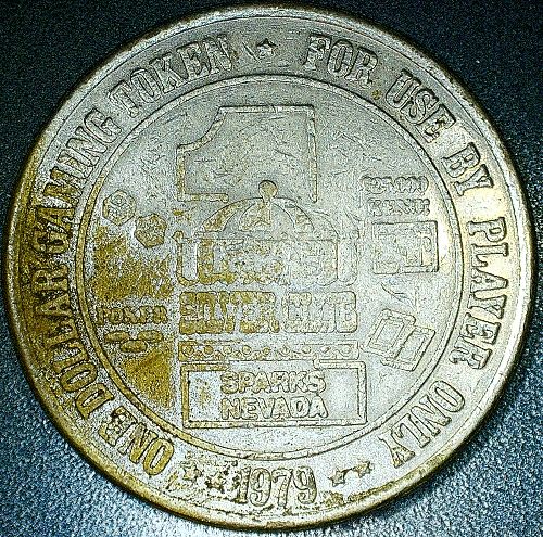 $1 Karl’s Silver Club - SPARKS NV $1 casino Slot token 1979