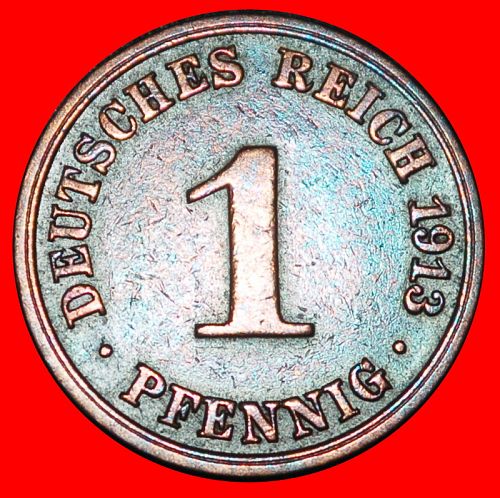 Ⰶ EAGLE (1890-1916): GERMANY ★ 1 PFENNIG 1913A PRUSSIA! WILLIAM II (1888-1918)