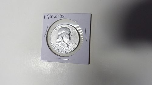 1952-D Franklin Silver Half Dollar XF Cleaned Denver Mint